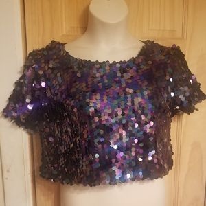Galaxy Sequin Crop Top NWT